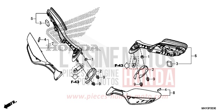 MIROIR von CBR1000RR SP SP1 SP2 MAT PEARL MORION BLACK (NHC33) von 2020